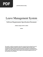 Leave Management System: Software Requirements Specification Document