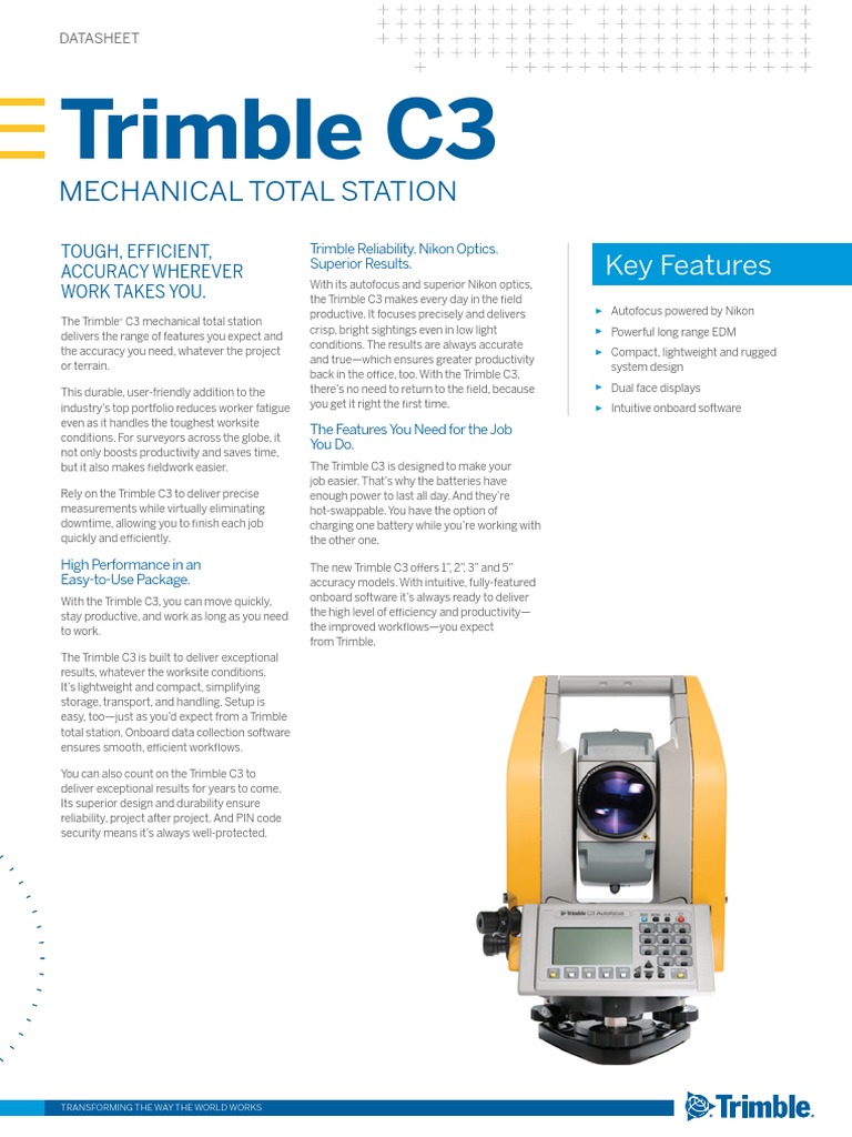 Trimble C3: Mechanical Total Station | PDF | Autofocus | Optics