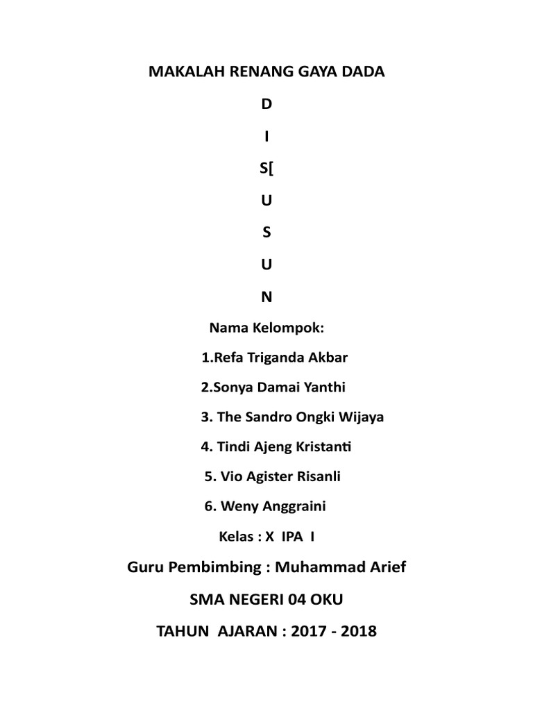 Makalah Renang Gaya Dada