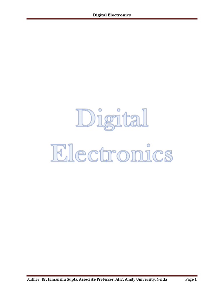 Digital Electronics Module 1 PDF Mathematical Logic Teaching