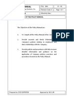 Policy Manual Objectives Guide