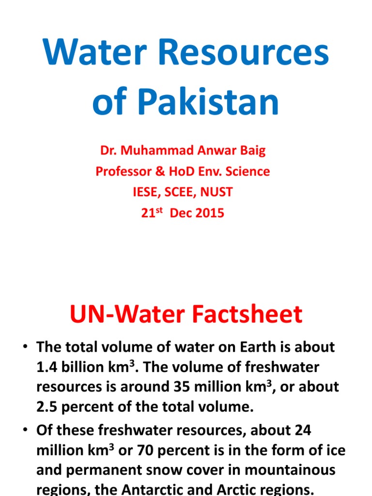 Water Resources of Pakistan PDF Indus River Water Resources