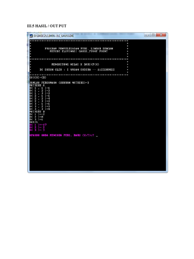 Hasil Run Gauss | PDF