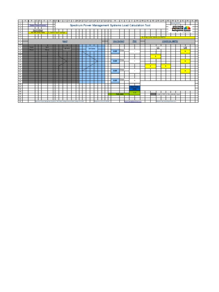 3-Phase Load Calculation Tool | PDF | Amplifier | Electronic Circuits