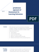 Appropriateness and Alignment of Assessment To Learning Outcomes