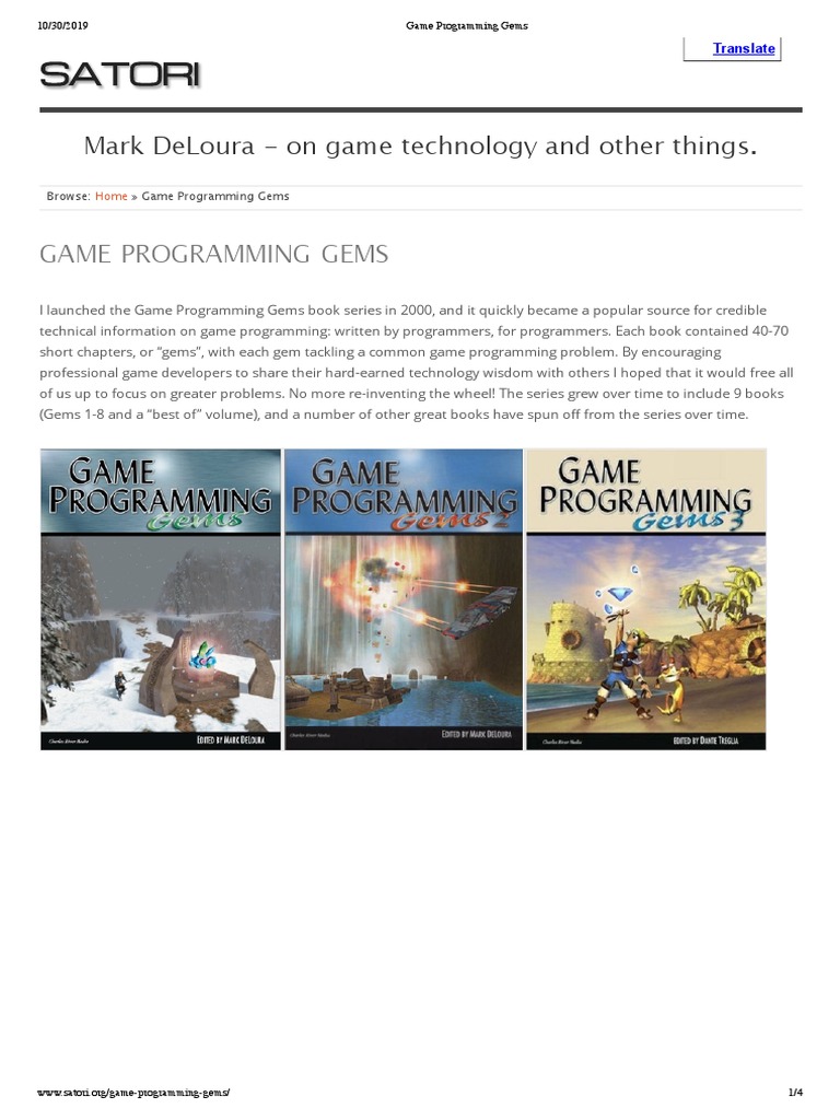 Game Programming Gems - Summary | PDF | Video Game Development | Video ...