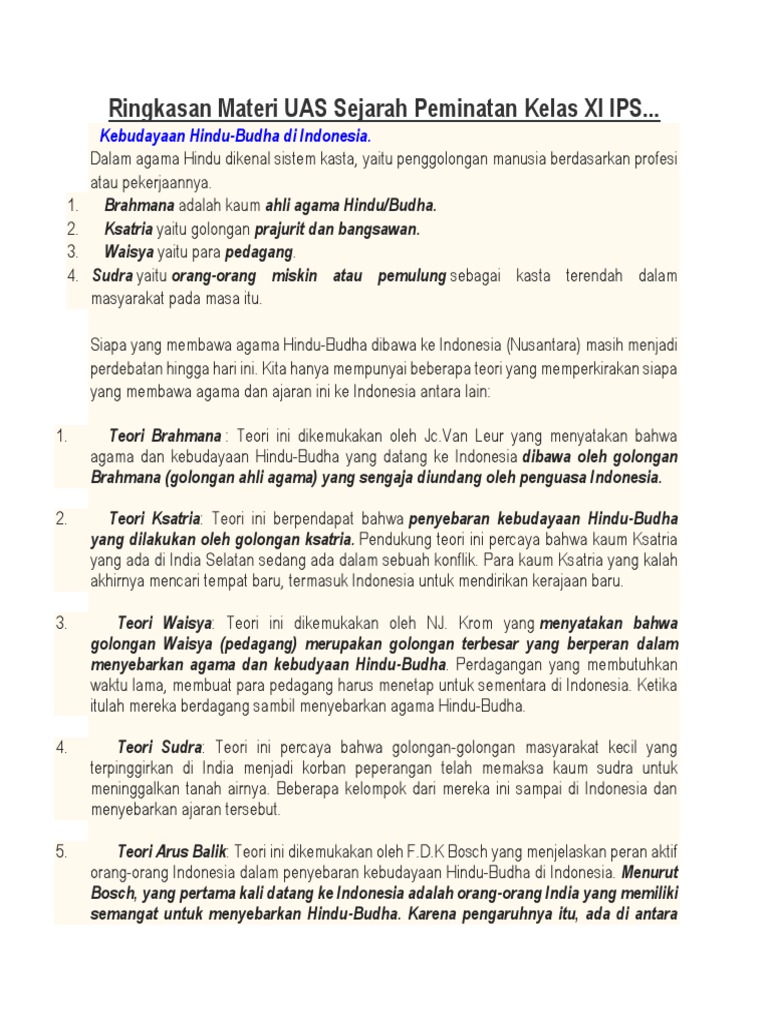 Ringkasan Materi Sejarah Indonesia Kelas 11 Semester 2 Bab 5