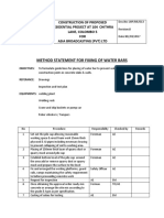 Method Statement For Fixing of Water Bars