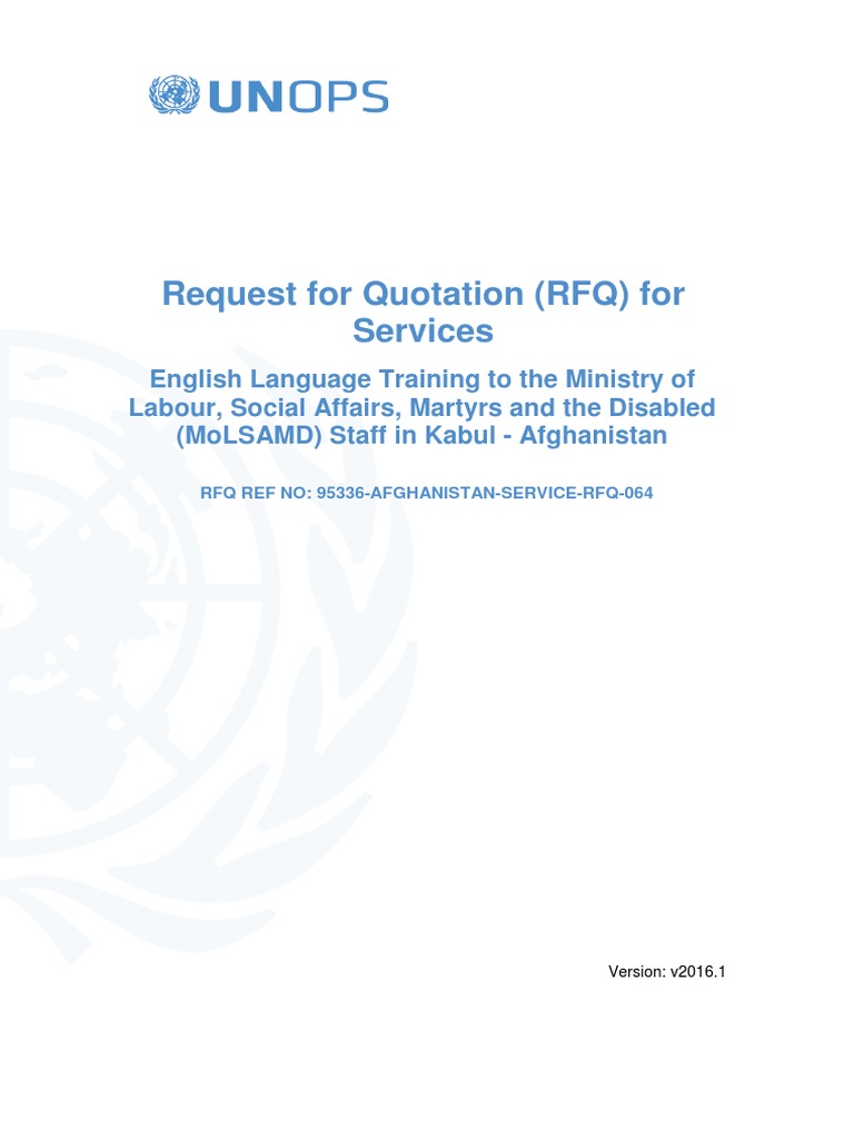 English Training RFQ for MoLSAMD Staff | PDF | Offer And Acceptance ...