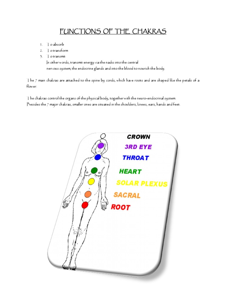 Functions of The Chakras PDF Chakra Hypothyroidism