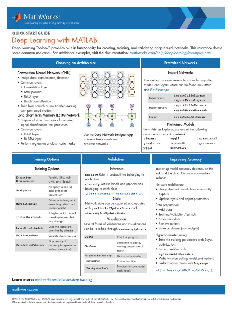 Deep Learning With Matlab Quick Start Guide PDF | PDF | Deep Learning ...