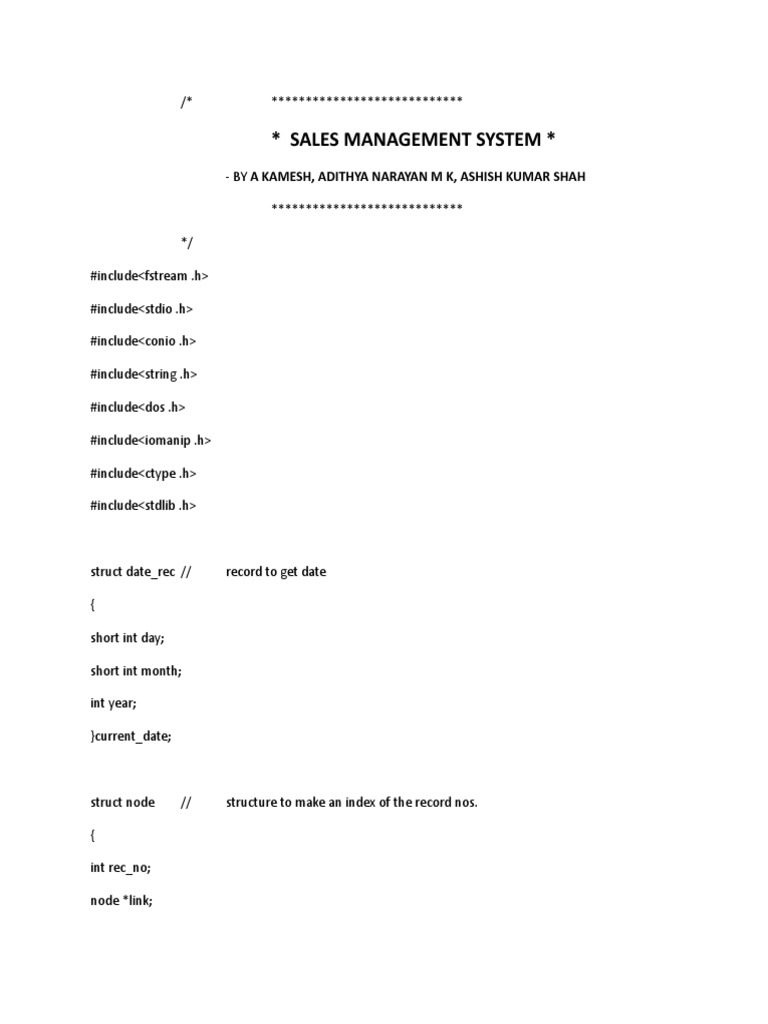 Sales Management System | PDF | Programming Paradigms | Software ...