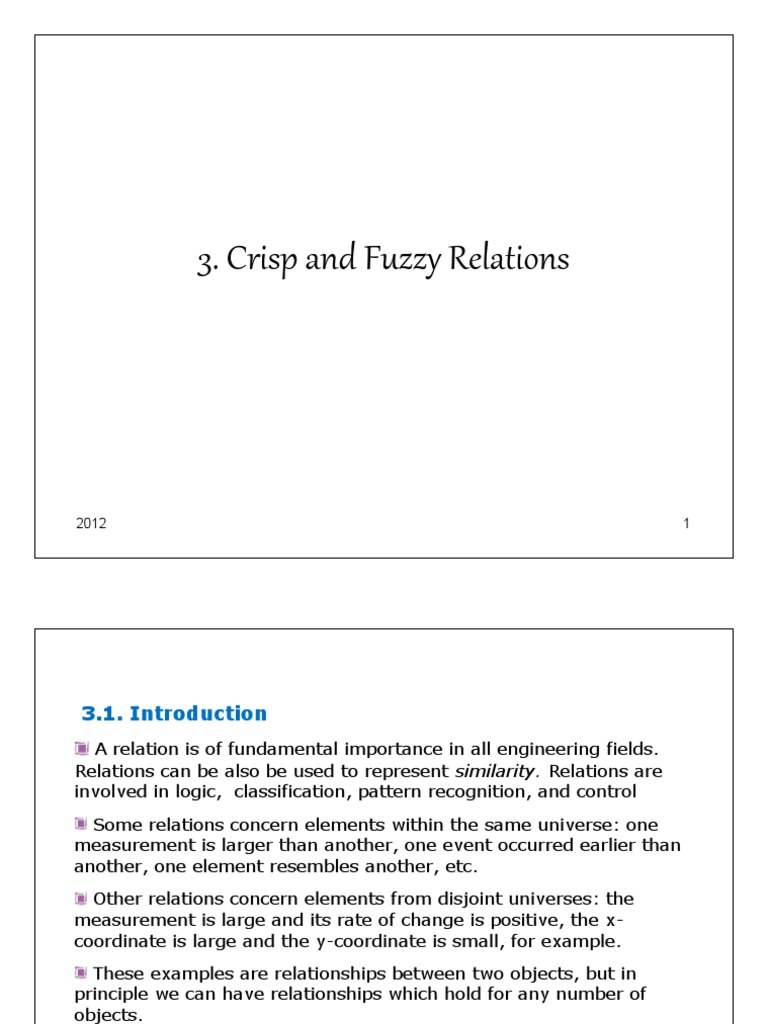 Crisp and Fuzzy Relations Explained | PDF | Mathematical Logic ...