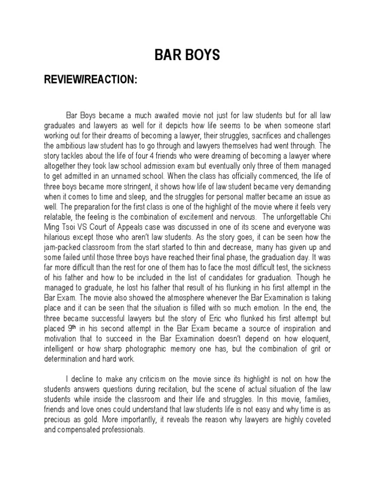 Bar Boys Review PDF Legal Education Lawyer