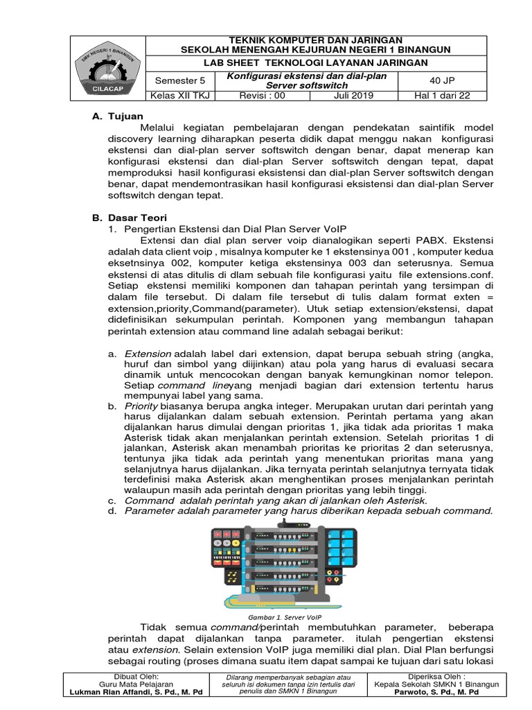 3 12 Konfigurasi Ekstensi Dan Dial Plan Server Softswitch