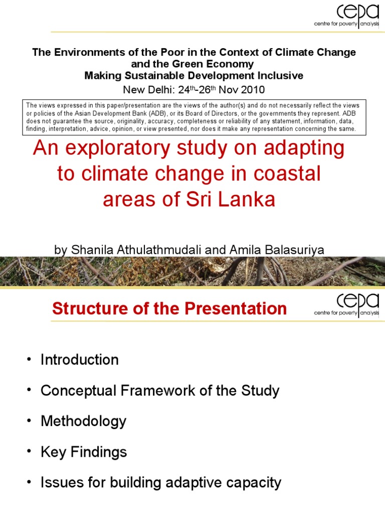 Coping Mechanism of The Coastal Poor in Sri Lanka Towards Adapting To ...
