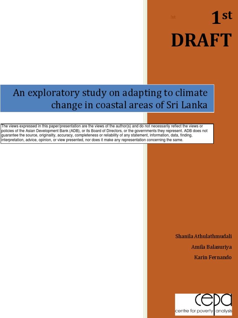 Coping Mechanism of The Coastal Poor in Sri Lanka Towards Adapting To ...