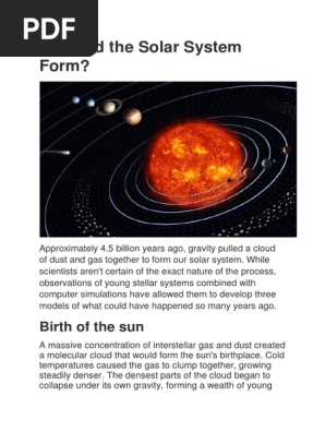 Solar System Planets Formation And Evolution Of The