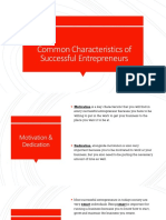 Entrepreneur Characteristics