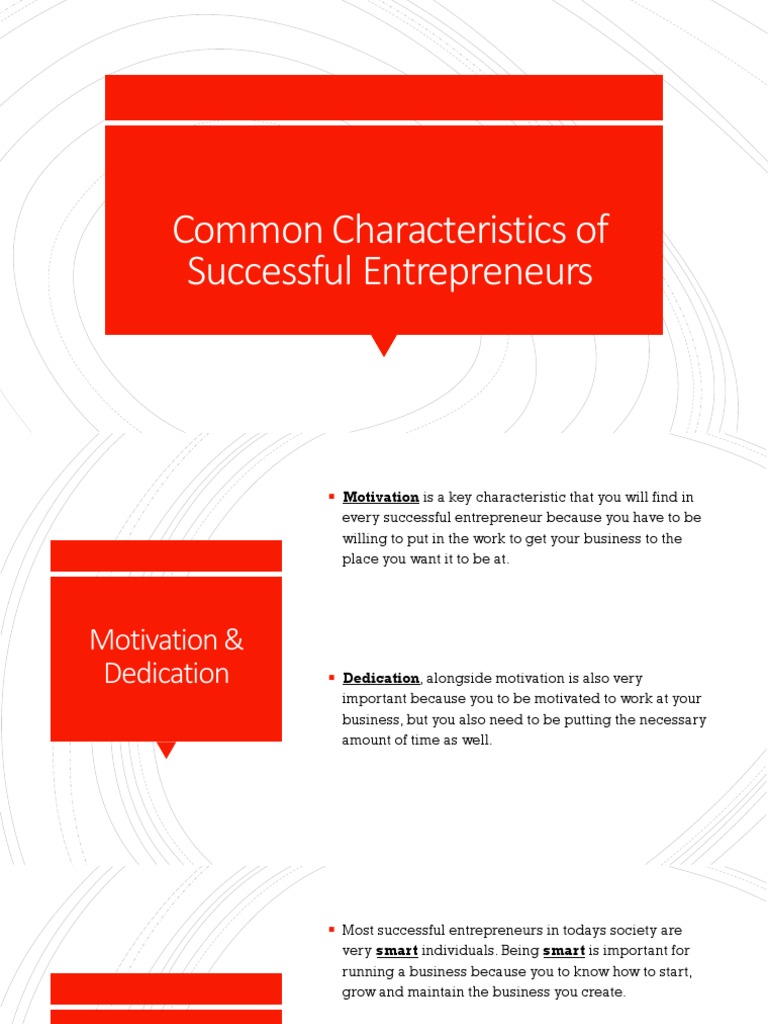 Key Traits of Successful Entrepreneurs | PDF | Entrepreneurship ...