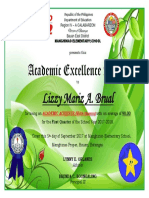 Academic Excellence Award: Lizzy Mariz A. Brual