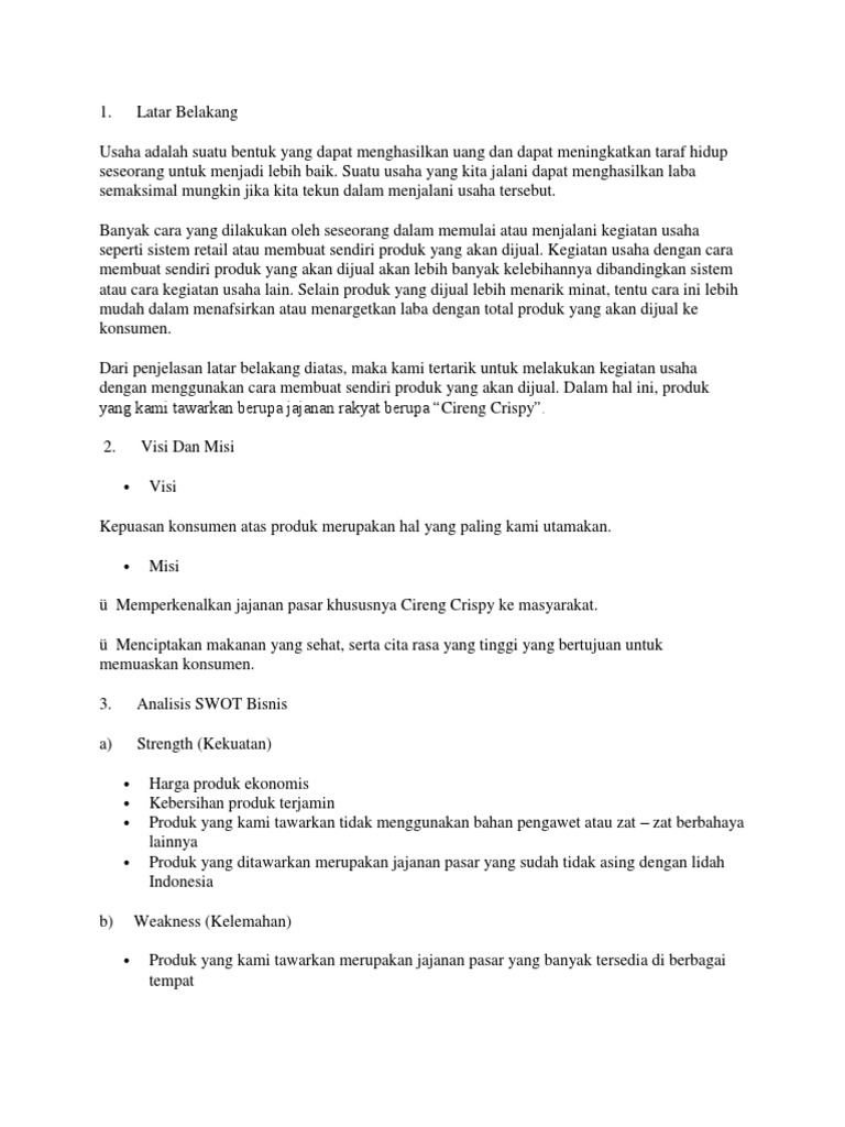 Contoh Proposal Cireng