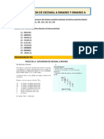 Conversion de Binario A Decimal y Decimal A Binario