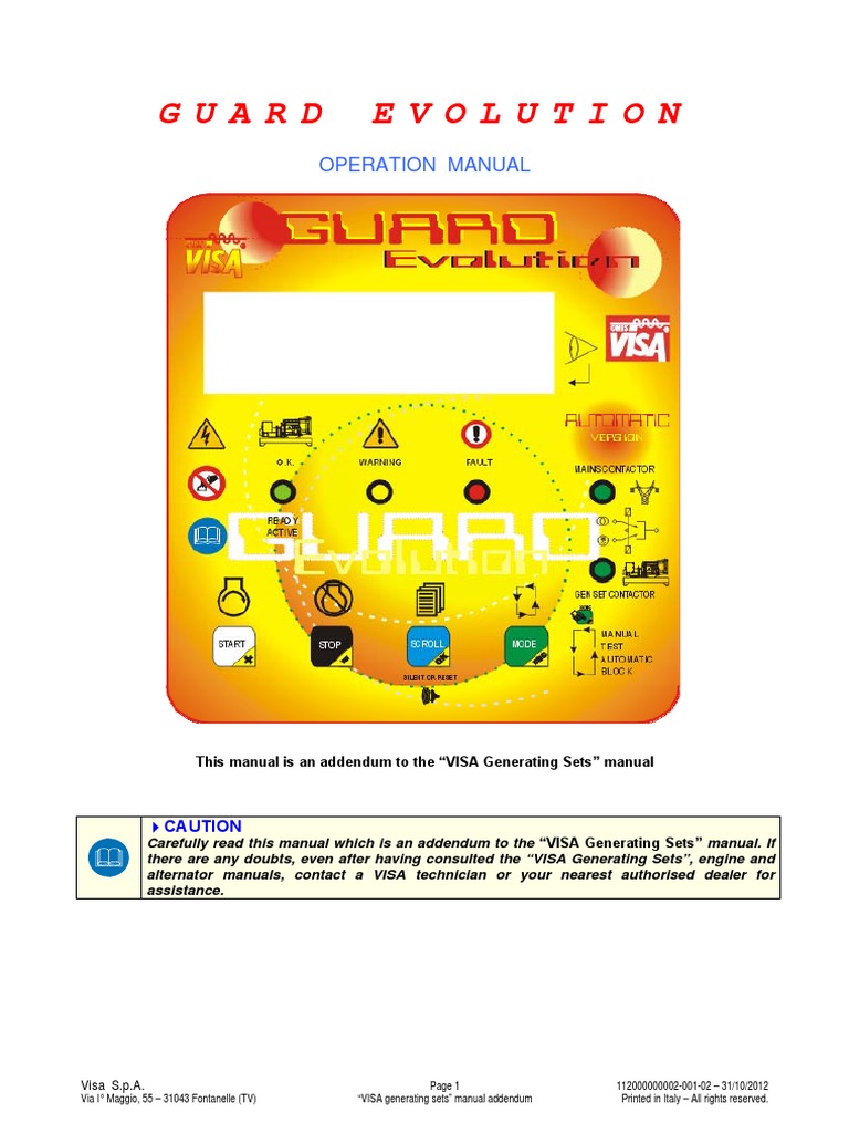 Guard Evolution: Operation Manual | PDF | Mains Electricity | Switch