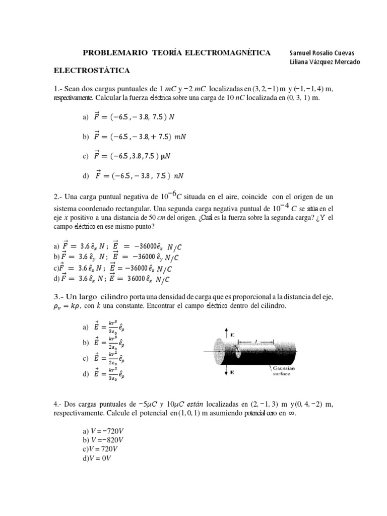 Problemario Teoria Electromagnetica Cucei Campo Electrico Carga Electrica