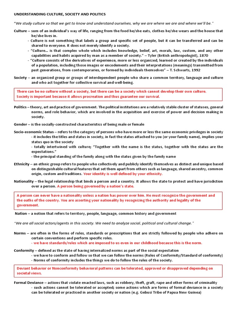 UCSP Grade 12 Reviewer: Culture & Society | PDF | Homo | Human Evolution