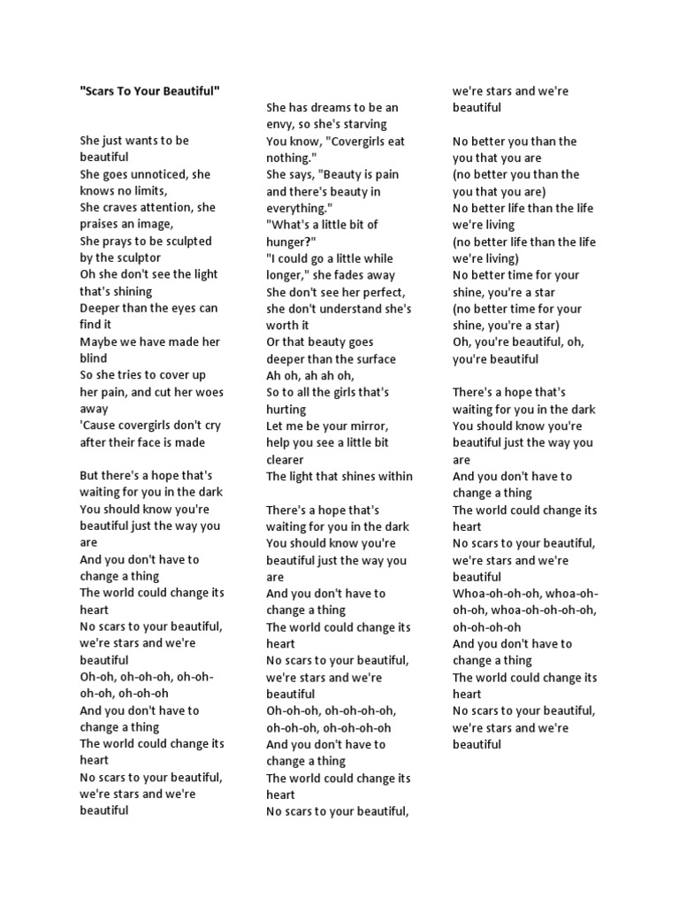 Scars To Your Beautiful PDF
