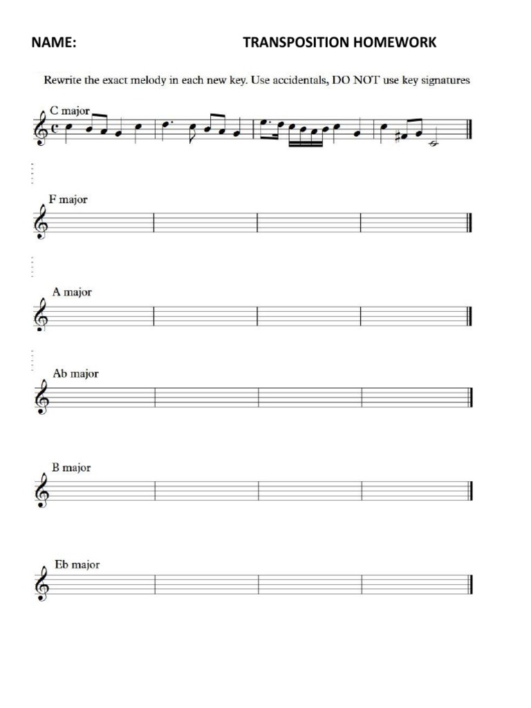 AP Transposition HW | PDF