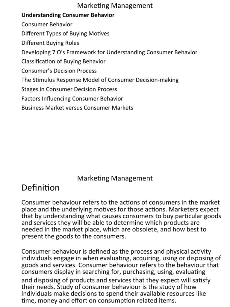 Understanding Consumer Behavior in Marketing | PDF | Marketing | Market ...