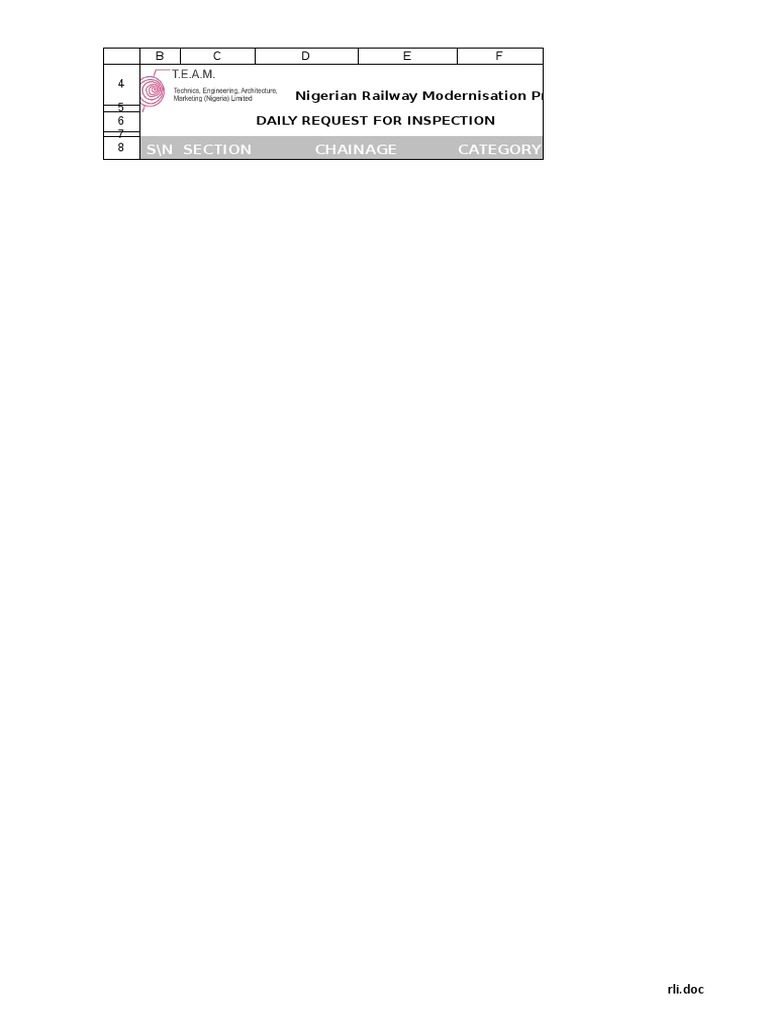 Daily Request For Inspection (General) | PDF | Technology & Engineering