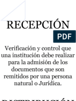 Recepción - Distribución