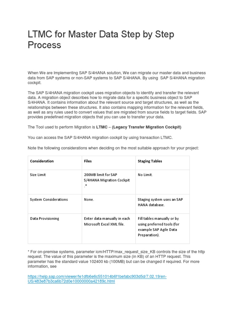 LTMC Master Data Migration Guide | PDF | Sap Se | Information Retrieval