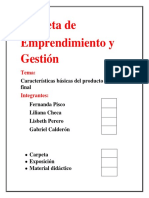 Características Básicas Del Producto o Servicio Final