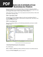 Ultimate List of All Kinds of User Restrictions For Windows