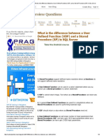 SQL Server Interview Questions - What Is The Difference Between A User Defined Function (UDF) and A Stored Procedure (SP) in SQL Server PDF