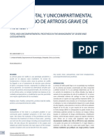 Prótesis Total Y Unicompartimental en El Manejo de Artrosis Grave de Rodilla