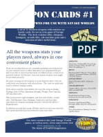 Weapon Cards #1: All The Weapons Stats Your Players Need, Always in One Convenient Place