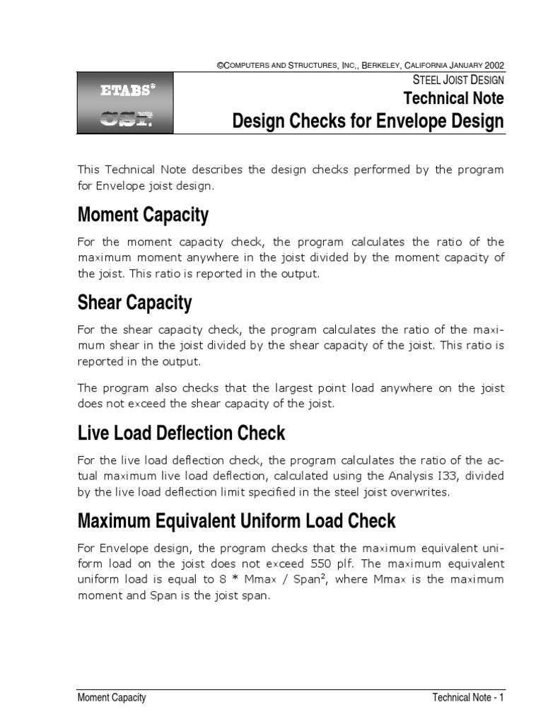 Design Checks For Envelope Design: Technical Note | PDF | Computers ...