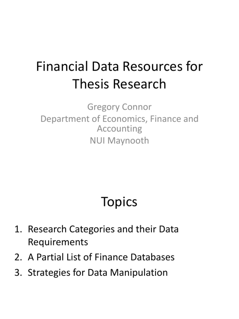 Financial Data Resources for Research | PDF | Stock Market | Bonds ...