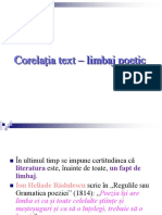 Corelatia Text-Limbaj Poetic