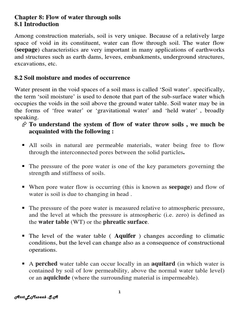 Flow of Water Through Soils | PDF | Soil Mechanics | Porosity