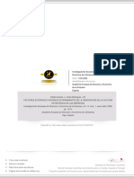 Factores Externos e Internos Determinantes de La Orientación de La Cultura Estratégica de Las Empresas