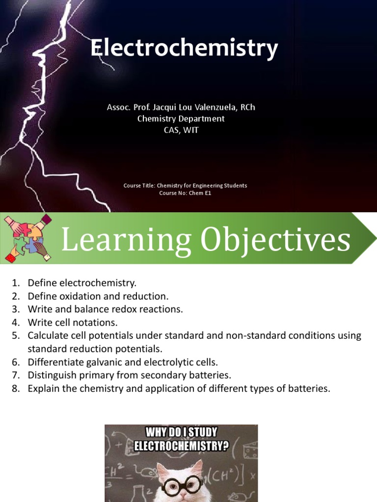 Understanding Electrochemistry Concepts | PDF | Redox | Electrochemistry