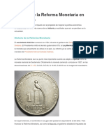 Historia de La Reforma Monetaria en Guatemala