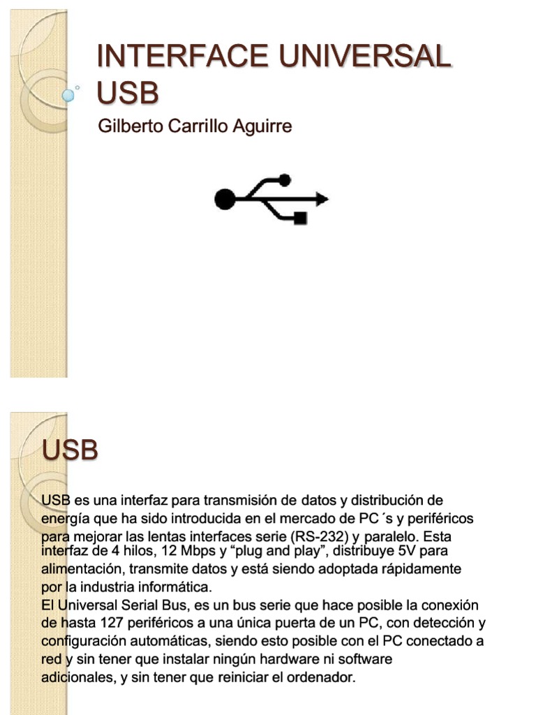 Interface Universal USB | PDF | USB | Periférico