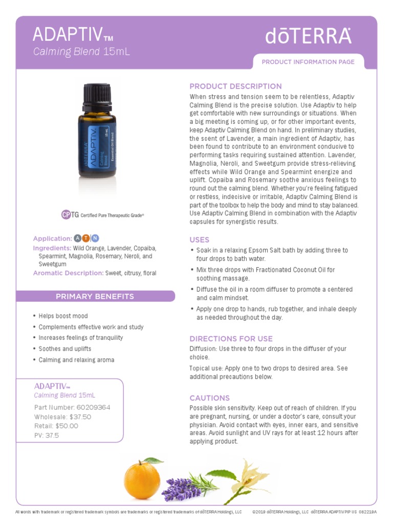 Doterra Adaptiv Essential Oil Blend Nature